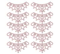 HEEPDD 10 Piece 3.3 X 1.8 Inch Crown Shaped Fabric Repair Kit, Beautiful and Elegant Embroidered Patches for Jeans Shirts Clothes Pant. (8.8 * 4.5cm Pink Flower Crown)