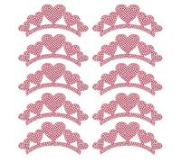 HEEPDD 10 Piece 3.3 X 1.8 Inch Crown Shaped Fabric Repair Kit, Beautiful and Elegant Embroidered Patches for Jeans Shirts Clothes Pant. (10 * 4cm Love Crown)