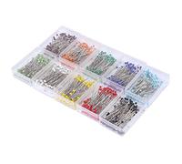 HEEPDD 1000PCS Sewing Pins 38mm 10 Colors Glass Ball Head