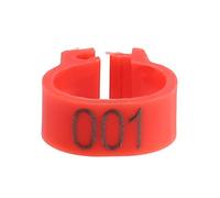 HEEPDD 100Pcs Bird Leg Rings, 8MM 001-100 Numbered Plastic Leg Bands Rings Dove Clip Rings Band(Red)
