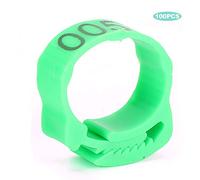 HEEPDD 100Pcs Chicken Leg Rings, Plastic Clamp/Holder On Poultry Ankle Bands, Numbered Identification for Chickens and Ducks, Suitable for 0.7-0.9in Feet (Green)
