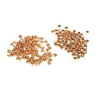 HEEPDD 100Pcs Leather Rivets, 8x8mm Double Cap Tubular Metal Studs for DIY Leather Craft Sewing Repair Gold Decorative Studs for Belts Bags Jackets Wallets