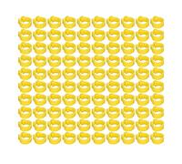 HEEPDD 100PCS Pigeons Identification Leg Rings, Plastic Lightweight Foot Bands, Easy to Use for Marking Pigeons Age, Small Size 8mm Diameter (Yellow)