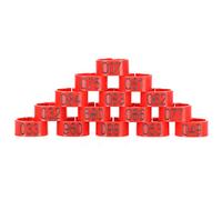HEEPDD 100Pcs Pigeons Leg Ring Set, Wear-Resistant Foot Rings for Ducks, Easy-to-Carry Bird Clamp/Holder, for Identifying Your Birds, Reusable Leg Bands (10mm red with Letter Ring)
