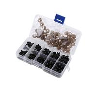HEEPDD 100PCS Plastic Safety Crochet Eyes Bulk,6-12mm Plastic Colorful Safety Eyes for Crochet Animals Plush Stuffed Animals DIY Christmas Decorations