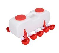 HEEPDD 10L Chicken Waterer Large Capacity Top Fill Poultry Water Feeder with 10 Water Cups 3 Inch, for Duck Goose Poultry Dispenser (Semi Automatic)