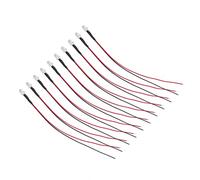 HEEPDD 10pcs 5mm Prewired LED Diodes, Easy DIY Installation with 7.9 Inch Cable Bright Light Output 5 to 12 Volt Range 120 Degree Coverage for Model Builders Teachers and Home Projects (Red)