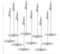 HEEPDD 10Pcs Metal Table Card Clips, Carbon Steel Business Picture Holders with Practical Round Base for Home Office Events Parties and Classroom Display