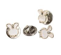 HEEPDD 150PCS Brooch Buttons, Plastic Iron Rabbit Head Buttons with No Sew Design Cute Mini Clothing Accessories for Shirts Sweaters Dresses Blouse Shawl Coat DIY Women
