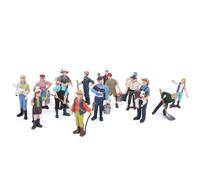 HEEPDD 16pcs Farm Figures, Plastic Miniature Farmer Figurines, Realistic Toy Set for Kids Educational Play