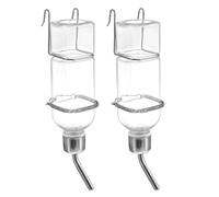 HEEPDD 2PCS 350ml Guinea Pig Water Bottle No Drip, Hanging Hamster Water Bottle with Hook Visible Level Rabbit Dispenser for Squirrel Hamster Small Animal (Large Size)