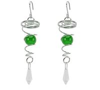 HEEPDD 2Pcs Cut Stainless Steel Spiral Wind for Relaxation, Crystal Statue Lovers (Green)