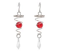 HEEPDD 2Pcs Cut Stainless Steel Spiral Wind for Relaxation, Crystal Statue Lovers (Red)