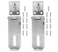 HEEPDD 2PCS Padlock Hasp, Stainless Steel Security Door Clasp Lock Latch for Furniture Drawer Cabinet Shed Storage Container, with 90 Degree Rotation Multi Mounting Holes