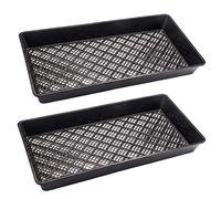 HEEPDD 2Pcs Seed Starter Grow Trays, 21.3x10.6x2.4inch Mesh Bottom Plastic Seedling Trays for Seedlings Microgreens Soil Blocks