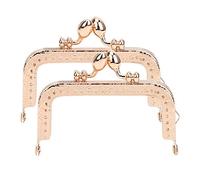 HEEPDD 2PCS Square Purse Frame, Kiss Clasp Lock Floral Embossed Craft Frames for Women DIY Coin Bag Purses Handbags Wallet Making Gift Projects(8,5 Cm Di Oro Chiaro)