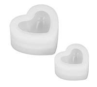 HEEPDD 2Ps 3D Heart Silicone Mold, Transparent Material, Perfect for Aromatherapy Soap and Jewelry Making, Great for Craft Enthusiasts and Gift Making