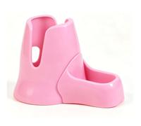 HEEPDD 3 in 1hamster Water Bottle Stand with Food Bowl and Plastic Hideout (Pink)