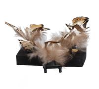 HEEPDD 3 Pieces Pet Feather Toy, Interactive Cat Feather Toy Promote Circulation Anxiety Reduction Plastic Kitten Toy for Indoor Outdoor S for Cats Dogs (Black)