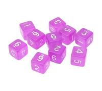 HEEPDD 30PC Transparent 6 Sided Dice Cubes Vibrant Colors Enhance Visual Appeal Compact 0.61 Inch Size Ideal for Travel Versatile Board Game Educational Math Activities Family Social (Purple)