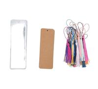 HEEPDD 30Pcs Blank Bookmarks Making Kit, Paper Book Marks Craft Kit with Pre Drilled Holes Tassels and Protective Sleeves for Decoration Crafting and Personalized Coloring (Brown)