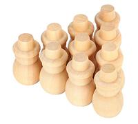 HEEPDD 30Pcs Wooden Peg Dolls, Craft Shapes for DIY Kids Painting and Holiday Decorations 30Pcs Wooden Peg Dolls, Unfinished Snowman Nan Collected Items
