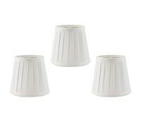 HEEPDD 3PCS Clip On Lamp Shades for E14 Candle Bulbs, Mini Fabric Lampshade Small White Lamp Shade Replacement for Crystal Chandelier Home Hotel KTV Decor