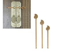 HEEPDD 3PCS Leaf Shaped Locking Pin, Brass Chinese Antique Latch Safety Key Latches Locking Arm Deadbolt for Furniture Door Chest Hardware