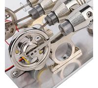 HEEPDD 4 Cylinder Stirling Engine Motor, Hot Air Miniature Generator Model, Physics Teaching Kit for Hobbyists Adult Science Education Gift