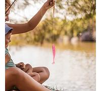 HEEPDD 4 Inch Paddle Tail Plastic Lures, Bait with T Tail Design, 20 Pcs 7.5cm Grub for Freshwater and Saltwater Fishing 4 Inch Paddle Plastic Lures, Soft Fishing Nan (Pink)