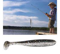 HEEPDD 4 Inch Paddle Tail Plastic Lures, Bait with T Tail Design, 20 Pcs 7.5cm Grub for Freshwater and Saltwater Fishing 4 Inch Paddle Plastic Lures, Soft Fishing Nan (Black)