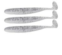 HEEPDD 4 Inch Paddle Tail Plastic Lures, Soft Fishing Bait with T Tail Design, 20 Pcs 7.5cm Grub for Freshwater and Saltwater Fishing (White)