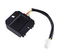 HEEPDD 4 Wires 4 Pins Motorcycle Regulator Rectifier, Durable Aluminium Alloy, Excess Voltage Dissipation, Universal Fit for Motorbike and Scooter Wires Pins Motorcycle (Black)