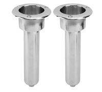 HEEPDD 40mm Boat Rod Cup Holder, 316 Stainless 3-Angle Flush Mount | Dual-Purpose Deck Organizer, 78mm Top Tray, Quick Bolt-On Flange, Polished Anti- Build, for Center Consoles and