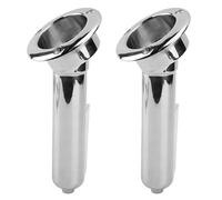 HEEPDD 40mm Boat Rod Cup Holder, 316 Stainless 3-Angle Flush Mount | Dual-Purpose Deck Organizer, 78mm Top Tray, Quick Bolt-On Flange, Polished Anti- Build, for Center Consoles and