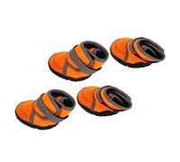 HEEPDD 4Pcs Dog Shoes Soft Rubber Booties with Reflective Straps for Small Dogs in Winter Hiking and Snowy Adventures Keeps Paws Dry Comfortable on Wet Ground Ensures (M)