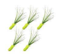 HEEPDD 5 Pcs Fake Grass Cat Wand Toy Attachments, Realistic Weed Kitten Teaser Wand Refills for Interactive Indoor Play (Green)