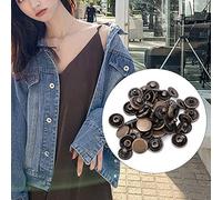 HEEPDD 50 Sets Snap Fasteners, Round Brass Snap Buttons Kit Press Studs for Leather Craft Repairs Clothes Jackets Jeans Wears Bags Belts Backpacks Wallet(Bronze 12.5mm)