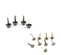 HEEPDD 50Pcs Leather Craft Rivets, Purse Handbag Cone Feet Nailhead Stud Half Round Bubble Nail Spike Leather Craft Decoration Accessories for Wallet Purse Handbag Shoes(Brass 15mm)