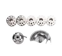 HEEPDD 5Pcs Metal Bobbins 1 Shuttle Hook with Bobbin Case, Lightweight Sewing Machine Accessories for Old Style Household Sewing Machine