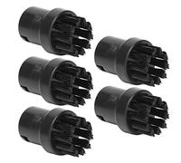 HEEPDD 5PCS Steam Cleaner Brush Heads Fit for SC1 SC2 SC3 SC4 SC5, Soft Nylon Replacement Brushes for Hard Floor Carpet, Steam Engine Accessories with Adaptor