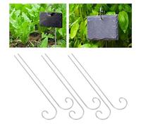 HEEPDD 60PCS Metel Plant Label Hooks, Stainless Steel Plant Label Hooks Holder Rustproof Silver Garden Stake Markers for Flower Planter Pots 200mm