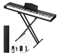 HEEPDD 88 Key Keyboard, Piano with Metal Sustain Pedal, MIDI USB Portable Digital Piano for Beginners Adults Black 88 Key Keyboard, Full Size Semi Weighted Nan Play a Musical Instrument