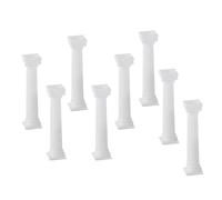 HEEPDD 8PCS Roman Pillars Plastic Columns, Vintage White Cake Support for Multi Layer Tiered Desserts Miniature Landscape Dollhouse Decor (Medium Size 12.5cm/4.9in 87g/3.1oz)