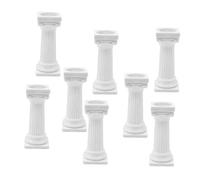 HEEPDD 8PCS Roman Pillars Plastic Columns, Vintage White Cake Support for Multi Layer Tiered Desserts Miniature Landscape Dollhouse Decor (Small Size 7.5cm/3in 61g/2.2oz)