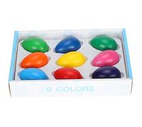 HEEPDD 9Pcs Egg Shape Crayons, Crayons Egg Easy Grip with Storage Tray for Toddlers Art Supplies 9Pcs Shape, Washable Paint Colours Preschool