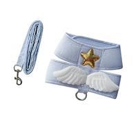 HEEPDD Adjustable Cat Harness, Lightweight Soft Cloth Vest with Breakaway Proof Angel Wings and 1.5m Traction Rope for Daily Walks and Jogging (XXL (4-6kg / 8.8-13.2lb))