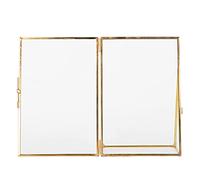 HEEPDD Antique Brass Glass Photo Frame, Decorative Tabletop Frame for 4x6 or 5x7 Photos, Ideal for Home Decor or Gifts Daily Decoration ((Place an order for 10.2x15.3cm) (4 * 6inch)
