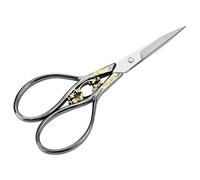 HEEPDD Antique Style Stainless Steel Tailor Scissors, European Classical Design with Zinc Alloy Handle, for Embroidery Sewing Scrapbook Crafting (Black Gold Flower)