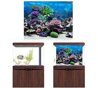 HEEPDD Aquarium Poster, Underwater Marine Coral Fish Tank Background Poster Thicken PVC Adhesive Static Cling Backdrop Decorative Paper(91 * 41cm)